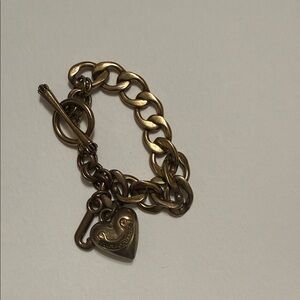 Juicy Couture Gold Chain Bracelet with Heart Charm